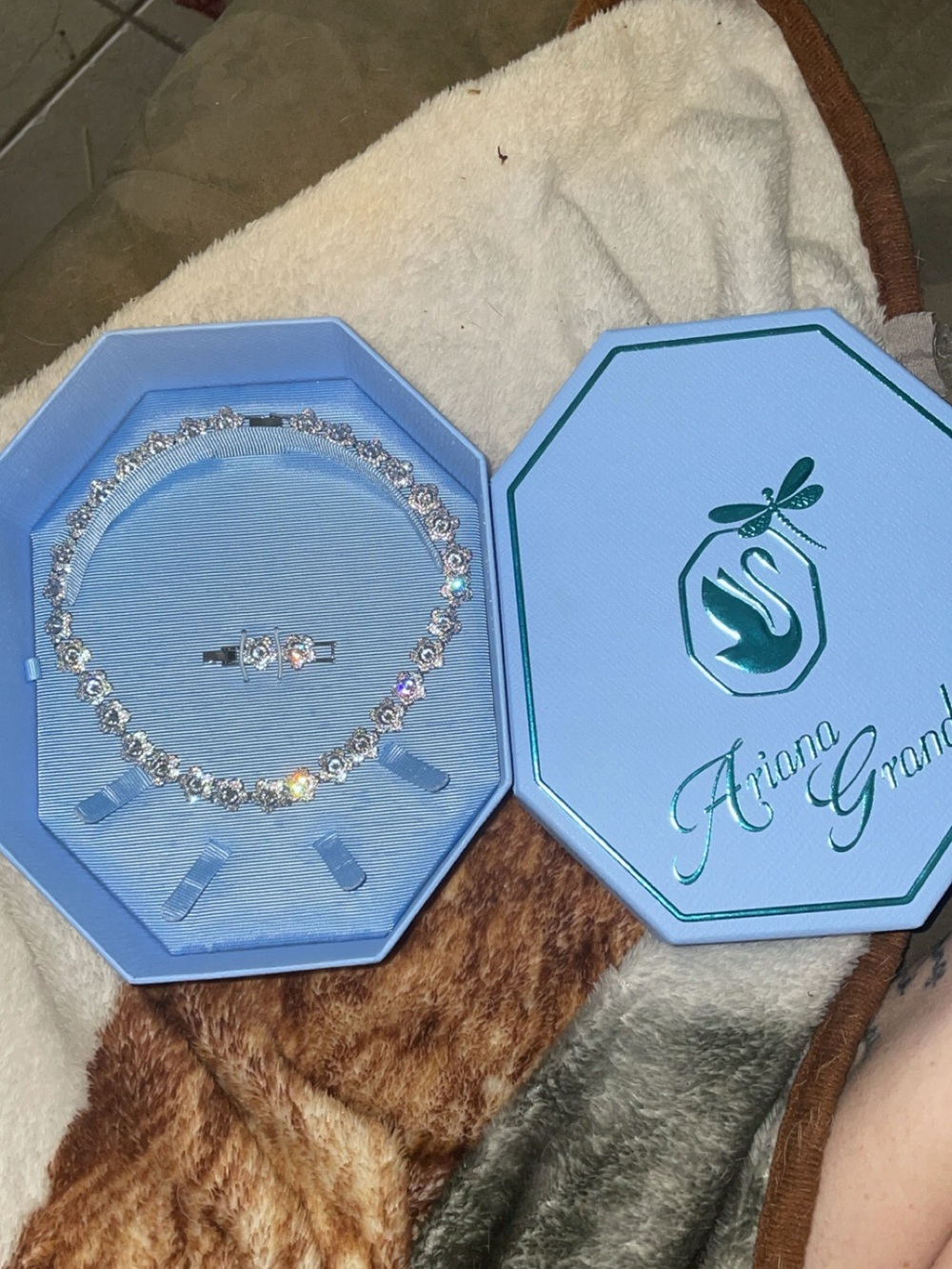 Ariana Grande Sparkling Clear Crystal Necklace